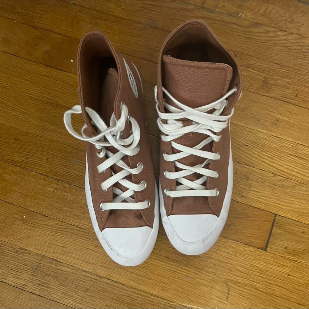 Converse brown high tops platform chunky sneakers chuck Taylor - Picture 3 of 3